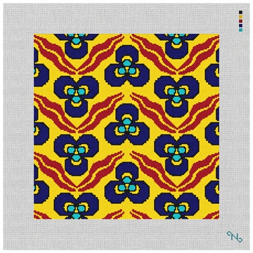 Yellow Izmir Needlepoint Kit Stitched Preview