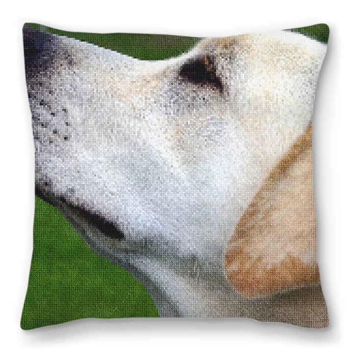 Yellow Lab Needlepoint Personalized Pillow