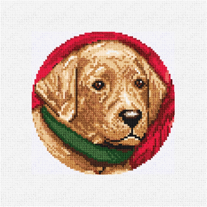 Yellow Lab Paws Needlepoint Ornament Kit