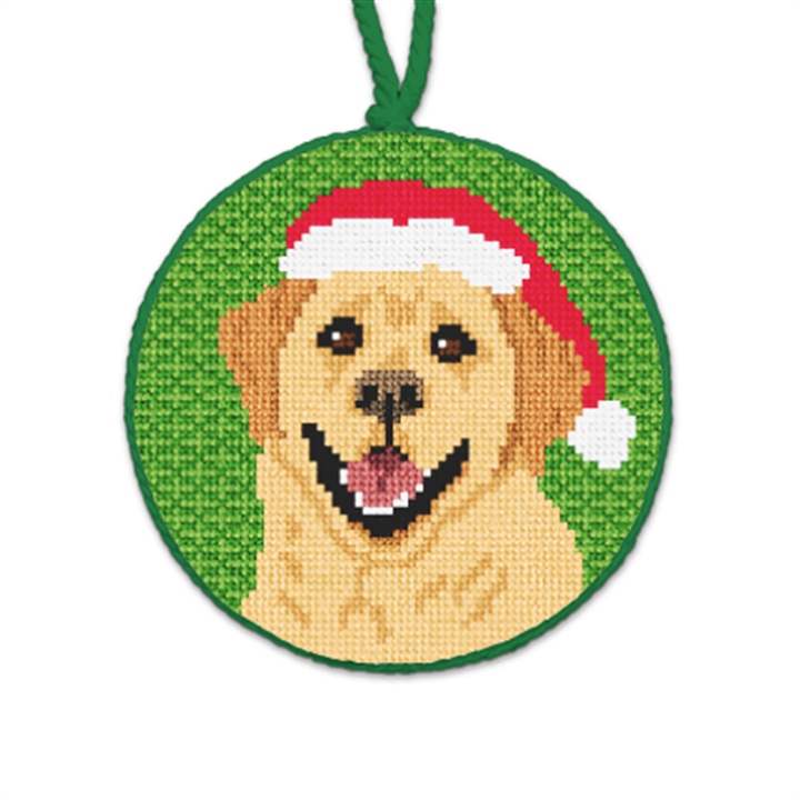 Yellow Labrador Needlepoint Ornament