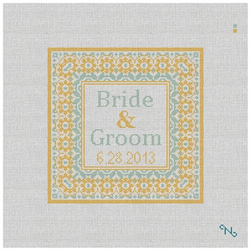 Yellow Taza Needlepoint Wedding Pillow Kit