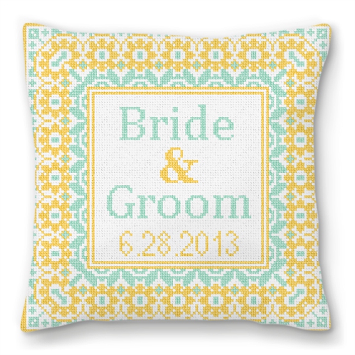 Yellow Taza Personalized Ring Bearer Pillow