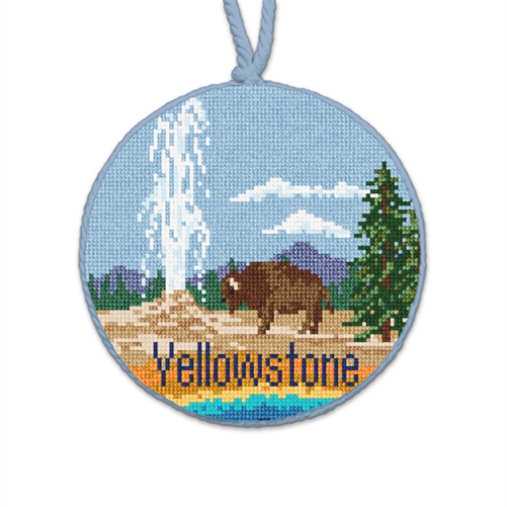 Yellowstone National Park Needlepoint Ornament