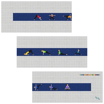 Yoga Needlepoint Belt Kit Stitched Preview