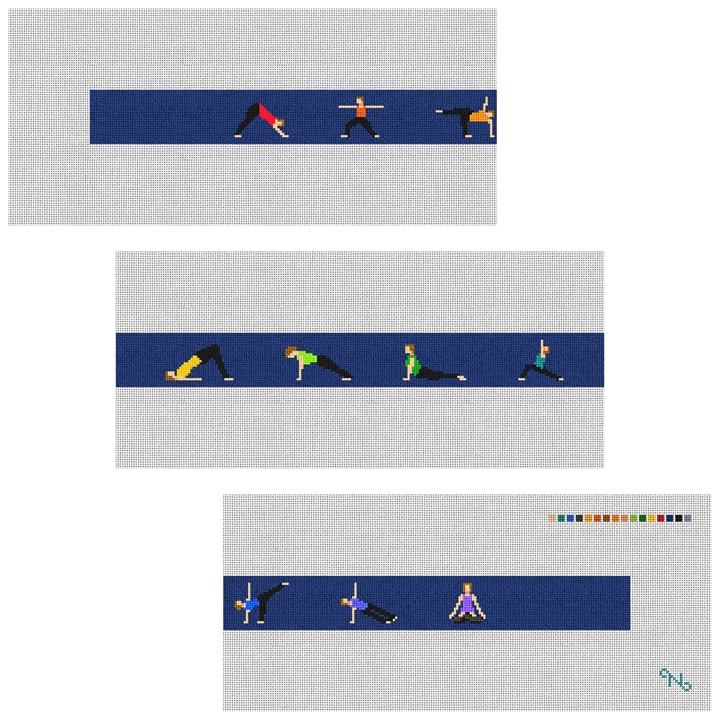 Yoga Needlepoint Belt Kit Stitched Preview