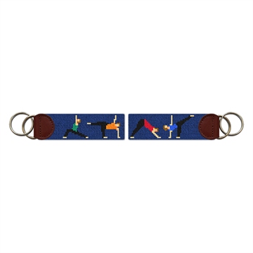 Yoga Needlepoint Key Fob