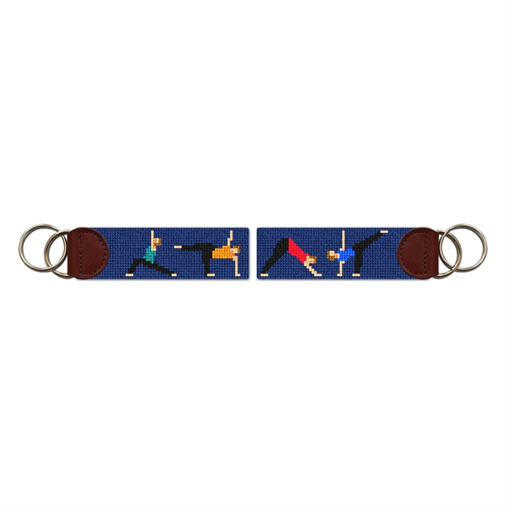 Yoga Needlepoint Key Fob