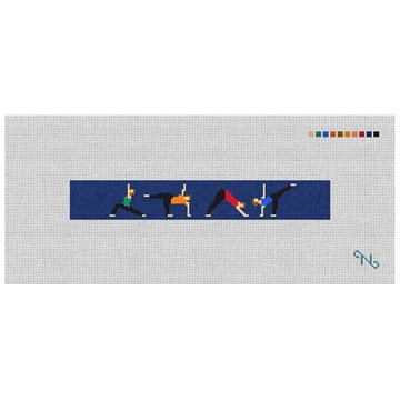 Yoga Needlepoint Key Fob Kit Stitched Preview