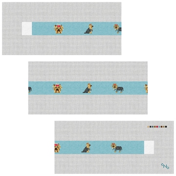 Yorkshire Terrier Needlepoint Belt Kit Stitched Preview