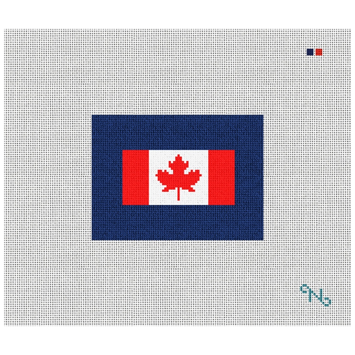 Your Favorite Flag Needlepoint Card Wallet Kit Stitched Preview