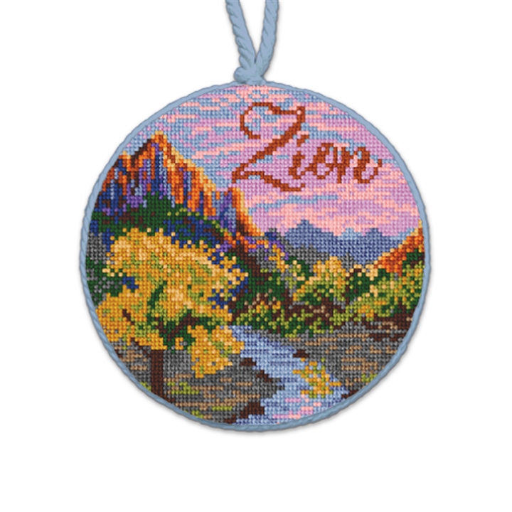 Zion National Park Needlepoint Ornament