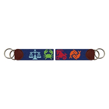 Zodiac Needlepoint Key Fob