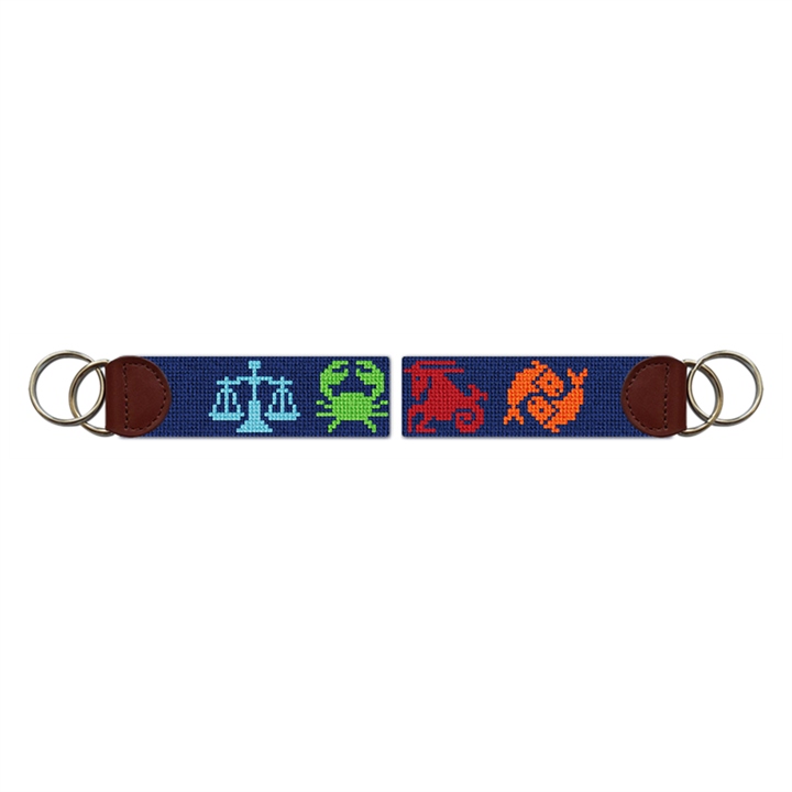 Zodiac Needlepoint Key Fob